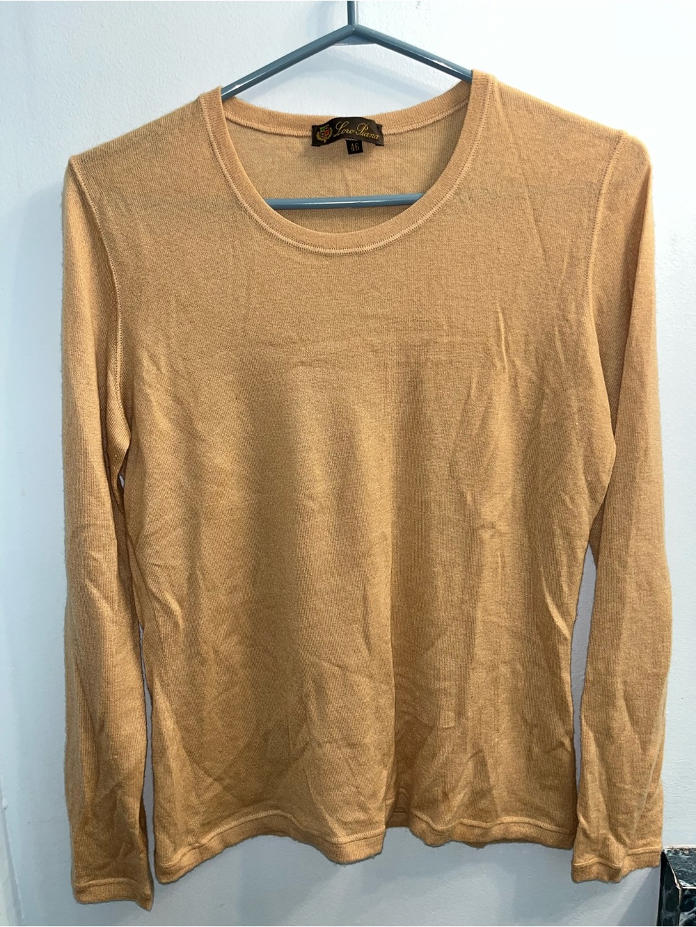 Loro Piana Camel Lightweight Crewneck Sweater